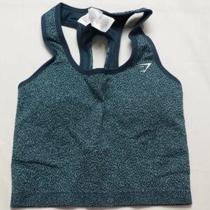 Gymshark Women's Adapt Animal Seamless Crop Tank BL8 Reef Winter Teal M J1